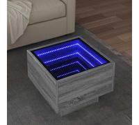 QZZCED Tavolino ausiliario con specchio LED Infinity e luci RGB, superficie resistente in legno di ingegneria per camera da letto, tavolino da salotto con regolazione dell'illuminazione e connessione