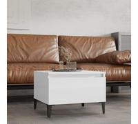 QZZCED Tavolino ausiliario in legno controlaccato, con cassetti e gambe in metallo, stile industriale per soggiorno, mobile di stoccaggio con superficie liscia e struttura robusta, include