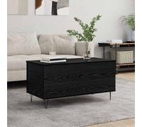 QZZCED Tavolino da caffè industriale in legno massello con coperchio apribile e stoccaggio, 90 x 44,5 x 45 cm, finitura opaca e gambe a forcina in metallo, per soggiorno moderno