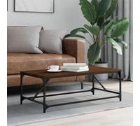 QZZCED Tavolino moderno con struttura in metallo robusta e superficie stabile in legno di ingegneria | resistente all'umidità | ideale per il soggiorno e la decorazione della casa