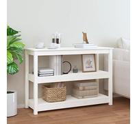 QZZCED Tavolo consolle in legno di pino massiccio con 3 ripiani aperti, mobile d'ingresso multiuso per soggiorno, organizzazione e decorazione rustica, facile da montare con manuale