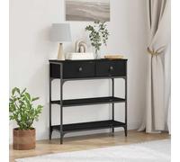 QZZCED Tavolo Consolle Industriale in Legno e Ferro con Ripiani, Mobile da Magazzino Minimalista per Soggiorno, Struttura Solida e Livellatori Regolabili per Spazi con Parete