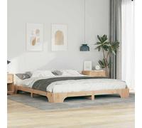 QZZCED Telaio per letto da pavimento in legno massello di pino marrone struttura a basso profilo per camera da letto moderna minimalista assemblaggio semplice e design spazioso per il massimo