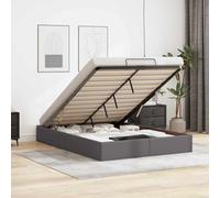 QZZCED Telaio per letto ottomano con stoccaggio, base a doghe integrata e meccanismo idraulico, rivestimento in similpelle facile da pulire, ideale per spazi ridotti