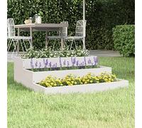QZZCED Vaso da giardino rialzato in legno di pino con 3 livelli, struttura robusta per la coltivazione di fiori, piante e ortaggi a radici corte, medie e lunghe, decorazione
