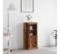 QZZCED Vetrina marrone Credenza moderna con luci a LED e ampio stoccaggio, ideale per organizzare e decorare il tuo spazio. 41 x 37 x 100 cm compensato