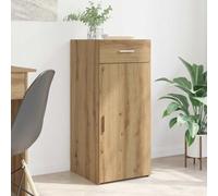 QZZCED Vetrina rovere nero credenza classica con cassetto e porta, mobile per la casa 42,5 x 40 x 93 cm compensato