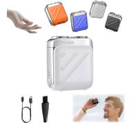 R-12 - Rasoio elettrico per bagagli, mini rasoio portatile e portatile, mini rasoio elettrico portatile, ricaricabile tramite USB, a lunga durata, per casa e viaggi (bianco)