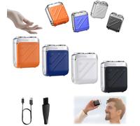 R-12 - Rasoio elettrico per bagagli, mini rasoio portatile e portatile, mini rasoio elettrico, rasoio elettrico portatile, ricaricabile tramite USB, a un pulsante, a lunga durata, per casa e viaggi (4