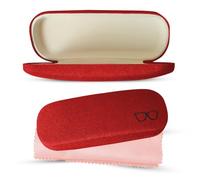 R&B Sports & Leisure Custodia Rigida Per Occhiali Da Donna E Uomo, Custodia Per Occhiali Da Sole, Colore Rosso, Tinta Unità, 15 X 6 Cm