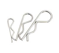 R clip in acciaio inossidabile, 30/20/10 pezzi in acciaio inossidabile R tipo coppiglia a molla perno fisso doppio nodo for auto trazione perno metallico di fissaggio(30Pcs D2.5xL50)
