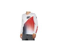 Manica lunga ciclismo uomo 100% R-Core X grigio/rosso racer (M)