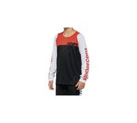 100% R-Core Maglia da bicicletta giovanile, nero-bianco-rosso, taglia S