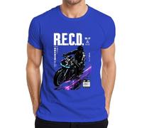 R.E.C.O. Neo Tokyo Cyberpunk Japan Y2K - Maglietta da uomo, Blu, M