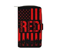 R.E.D Remember Everyone Deployed Red Friday Carino Portafoglio Lungo Grande Capacità Fibbia Borsa Blocco Pochette Borsa per Bill Cash Coin Card Key Purse, Stile:, 19.7x11x3.5cm, Per tutte le stagioni