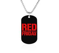 R.E.D Remember Everyone Deployed Red Friday - Collana commemorativa in acciaio al titanio con targhetta rettangolare