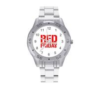 R.E.D Remember Everyone Deployed Red Friday Orologi da uomo in acciaio inox cinturino analogico al quarzo orologio da polso business, Stile:, regular, Bracciale