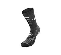 R-Evenge Calza da Calcio Foot Player The Professional Soccer Socks for Champion, con inserti antiscivolo e protezione per tibia e tendine (S/M 35/38, Nero/nero bianco)