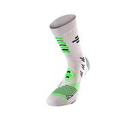 R-EVENGE Calza da Calcio Foot Player The Professional Soccer Socks for Champion, con inserti antiscivolo e protezione per tibia e tendine (S/M 35/38, Bianco/nero verde)