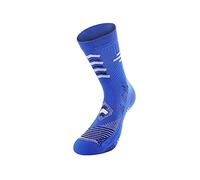 R-EVENGE Calza da Calcio Foot Player The Professional Soccer Socks for Champion, con inserti antiscivolo e protezione per tibia e tendine (XXL 43/46, Blu/nero biancio)