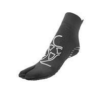 R-EVENGE CALZA PILATES 1 FINGER ANTISCIVOLO, ANTIBATTERICA, TRASPIRANTE PER ESERCIZI A CORPO LIBERO E CON ATTREZZI (M 38-41, GRIGIO SCURO/SILVER)