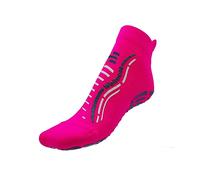 R-Evenge CALZA WELLNESS CALZARE TECNICO PER TUTTE LE ATTIVITÀ IN PALESTRA, PILATES, YOGA, GINNASTICA POSTURALE, TRX, CROSSFIT, CALISTHENICS, ANTISCIVOLO (FUCSIA FLUO/AZZURRO GLITTER, S 34-37)