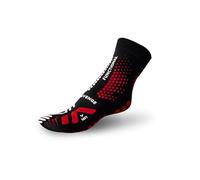 R-EVENGE Calzari Tecnici Antiscivolo con Grip Perfetto, Antibatterici e Termoregolanti, 1 Finger, Ideali per Allenamento Funzionale, TRX e Yoga (Nero/Rosso, M 38/41)