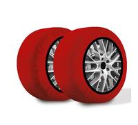 R.EVOLUTION Calze da Neve Omologate Italia RRR, 2 Calze, Taglia XXL, Rosso, Catene da Neve Tessili per R15 - R22 (Misure per Pneumatici Dettagliate all'Interno)