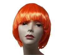 R&F srls Parrucca Corta Liscia Arancione Travestimento Carnevale Festa