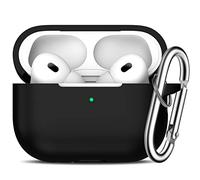 R-fun AirPods Pro 2a/1a Generazione Custodia Cover con Portachiavi, Accessori in Silicone per Donne Uomini con Custodia di Ricarica Apple AirPods Pro 2022/2019,Nero