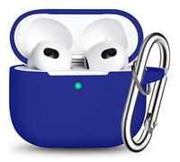 R-fun Custodia Compatibile con AirPods 3, Custodia Protettiva in Silicone con Portachiavi Compatibile con Apple AirPods di terza Generazione 2021 per Donne Uomini Ragazze Ragazzi,Blu