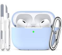 R-fun Custodia per Airpods Pro 2a/1a generazione con set di pulizia, protezione completa in silicone per custodia di ricarica Apple AirPods Pro 2023/2022/2019 [LED anteriore visibile], Azzurro cielo