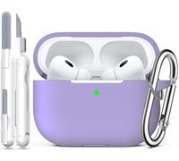 R-fun Custodia per Airpods Pro 2a/1a generazione con set di pulizia, protezione completa in silicone per custodia di ricarica Apple AirPods Pro 2023/2022/2019 [LED anteriore visibile], Banana viola