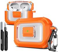 R-fun per Custodia protettiva AirPods Pro 2a generazione, Chiusura magnetica automatica, con kit di pulizia, Adatta per Custodia protettiva AirPods Pro 2 -Arancione