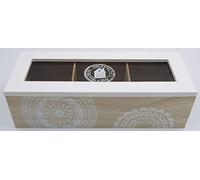 R.G.B. GICOS IMPORT EXPORT SRL Scatola Cofanetto in Legno 24 * 9 * 7 cm Porta bustine The Decoro Indian Shabby Chic - A12308
