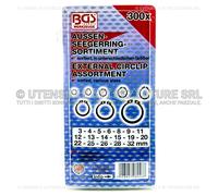 R&G KIT ASSORTIMENTO 300 ANELLI ELASTICI SEEGER ESTERNI 3-32mm PROFESSIONALI PER