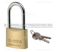 R&G LUCCHETTO in OTTONE CISA con ARCO LUNGO ACCIAIO NICHELATO