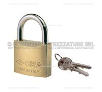 R&G LUCCHETTO in OTTONE CISA con ARCO NORMALE ACCIAIO NICHELATO