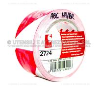 R&G NASTRO ADESIVO SEGNALETICO BIANCO / ROSSO MT 33 X 50 H MM per SICUREZZA PROT