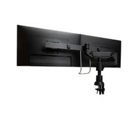 R-Go Caparo Mointor Arm Smartbar, supporto per monitor per 2 monitor, molla a gas, supporto da tavolo con morsetto a C, per schermo da 13 a 32 pollici, portata 9 kg per braccio, VESA75/100, nero opaco