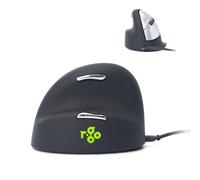 Ratón R-Go Tools RGOHELE Cablato 3500 DPI Nero Ergonomico Sinistra LED Pausa