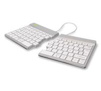 R-Go Split Tastiera Ergonomica Bluetooth 5.0 con Anti-TMS, Software AZERTY Francese, Design Ergonomico con Tastiera Divisa, Compatibile con Windows/Mac, Bianco