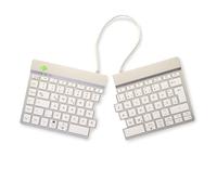 R-Go - Tastiera Split Bluetooth 5.0, con software anti-RSI, design ergonomico con tastiera divisa, controlli multimediali, layout tedesco QWERTZ, compatibile con Windows/MacOS, colore: bianco