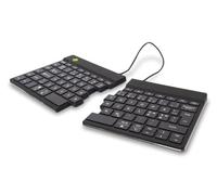 R-Go Tastiera Split Split, Bluetooth 5.0, con software Anti-RSI, design ergonomico con tastierino diviso, controller multimediale, layout nodico QWERTY, compatibile con Windows/Linux/Mac, bianco