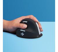 R-Go Tools HE Mouse Mouse ergonomico R-Go HE Break con software di pausa, per mancini, grande (lunghezza della mano > 185 mm), bluetooth, nero - Nouvo