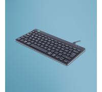 R-Go Tools Tastiera compatta QWERTZ (layout DE) con indicatore di rottura, design piatto ergonomico, connessione USB-C/USB-A cablata, compatibile con Windows/Mac/Linux