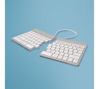 R-Go - Tastiera Split con meccanismo a forbici, tunnel carpale, design ergonomico in 2 parti, con software Break, ultrasottile, layout QWERTY (US), Bluetooth 5.0, compatibile con Windows/MacOS, colore