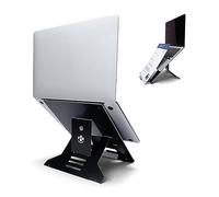 R-Go Tools Supporto Per Laptop R-Go Riser Document, Supporto Ergonomico, Pieghevole E Regolabile Con Portadocumenti, Nero (laptop Stand R-Go Riser -