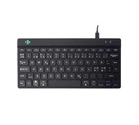 R-Go Tools Tastiera compatta QWERTY (layout ND) con indicatore di rottura, design piatto ergonomico, connessione USB-C/USB-A cablata, compatibile con Windows/Mac/Linux