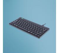 R-Go Tools Tastiera ergonomica R-Go Compact Break, tastiera compatta con software di interruzione, QWERTY (USA), cablata, nera - Nouvo